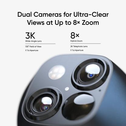eufy S340 SoloCam sikkerhedskamera med dreje-, vippe- og zoomfunktion, 3K, solcelledrevet