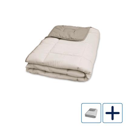 Walra Travel helårs rejsedyne med opbevaringstaske, sand/gråbrun, 200 cm