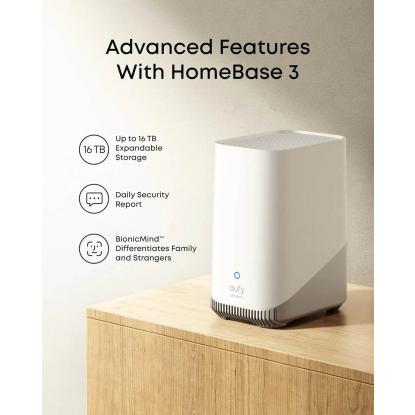 eufy E42 SoloCam sikkerhedskamera med dreje-, vippe- og zoomfunktion inkl. HomeBase S380, 4K, solcelledrevet, 2-pak