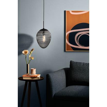 Halo Design Woods pendel, Ø25 cm, E27, røgfarvet glas