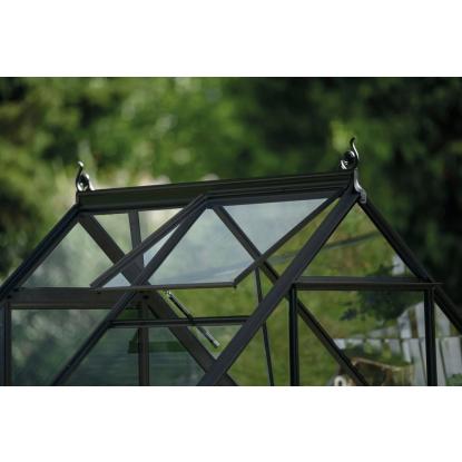 Halls Icon 6 drivhus 2,5 m², sort, 3 mm hærdet glas