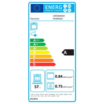 Electrolux LKR540402W glaskeramisk komfur, 57 liter