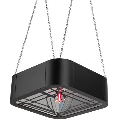 Heatcare Echo el terrassevarmer med fjernbetjening, sort - 2000 W