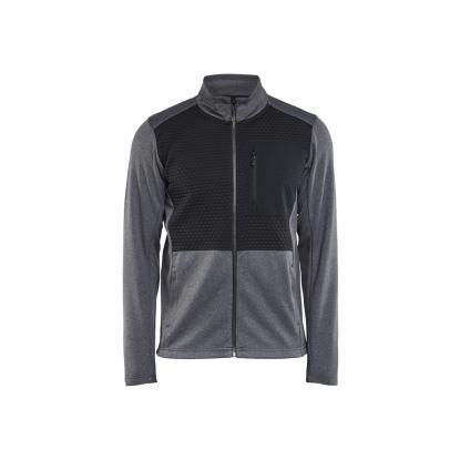 Blåkläder 3548 35482526 sweatshirt full zip, sortmeleret