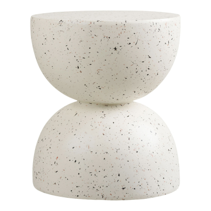 Bonita sidebord i terrazzo look, råhvid, Ø40 cm