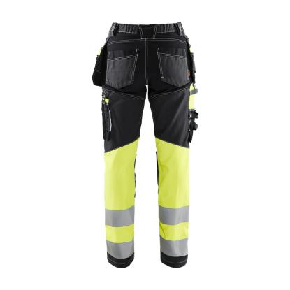 Blåkläder 7196 dame high vis buks med stretch, sort/hi-vis gul
