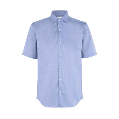 Seven Seas SS254 Fine Twill skjorte med korte ærmer, modern, lys blå