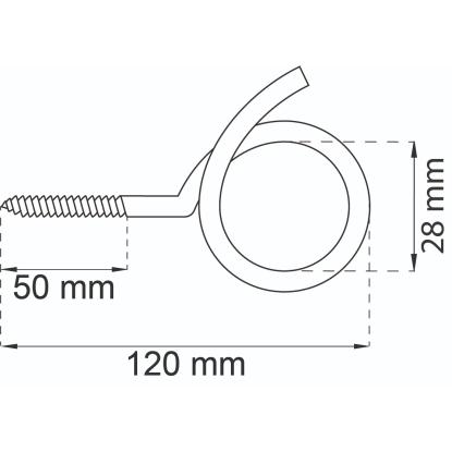 Habo tøjsnorskrog 115, elgalvaniseret, 120 mm - 2 stk.