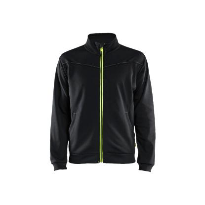 Blåkläder 3362 sweatshirt full zip, sort/hi-vis gul