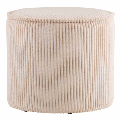 Taupo puf, fløjl, beige, Ø40 cm