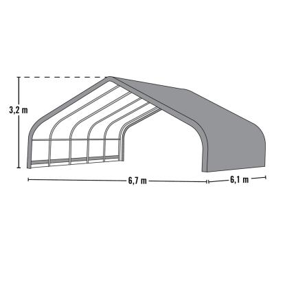 ShelterLogic Run-in-Shed græsningstelt/teltgarage, polyethylen/stål, grøn - 40,87 m²