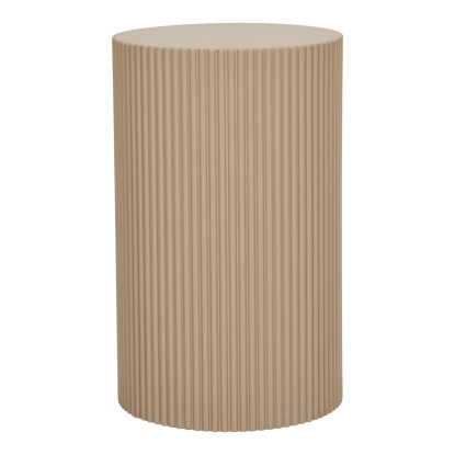 Farense hjørnebord med riller, mørk sand, Ø30 cm