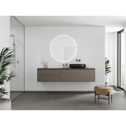 Fibo Colour vådrumspanel med 60 x 40 cm fliselook, 10 x 600 x 2400 mm, denver white high gloss