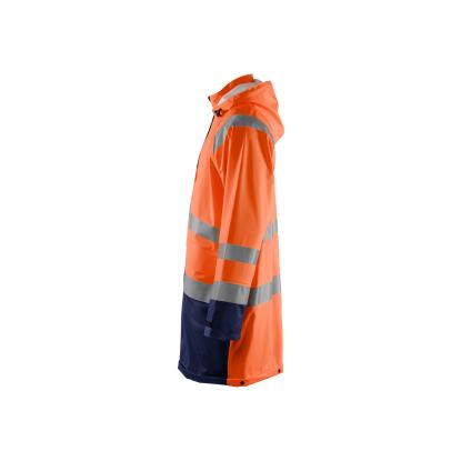 Blåkläder 4324 high vis regnjakke level 1, hi-vis orange/marineblå