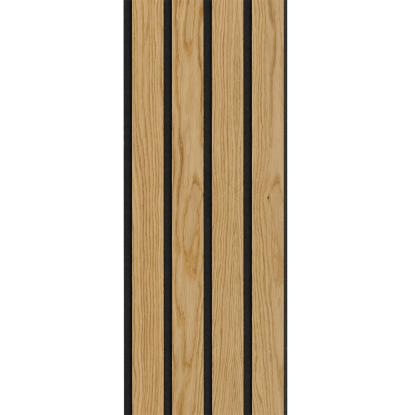 I-Wood Medio+ 4-lamel akustikpanel, klar olieret, sort filt og sort kerne, egefiner, 17 x 300 mm