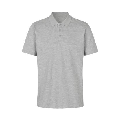 ID 0586 poloshirt, økologisk, lys grå melange