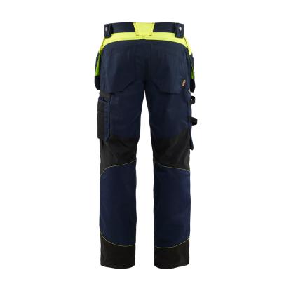 Blåkläder 1555 håndværker buks, mørk marineblå/hi-vis gul
