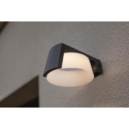 LUTEC MOON udendørs LED væglampe, IP44, mørk grå