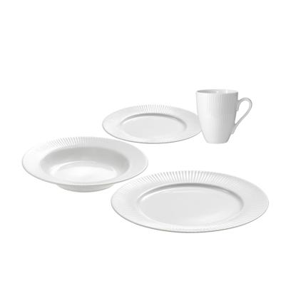 aida Groovy spisestel, porcelæn, hvid - 16 dele