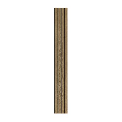 I-Wood Medio+ 4-lamel akustikpanel, mørkebrun olieret, sort filt og lys kerne, egefiner, 16 x 300 mm
