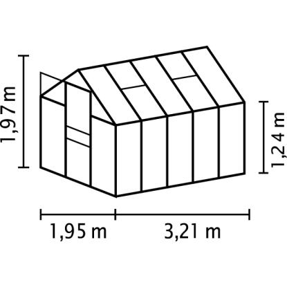 Vitavia Venus 6200 drivhus, sort , 6,2 m², 4 mm poly, inkl. sokkel