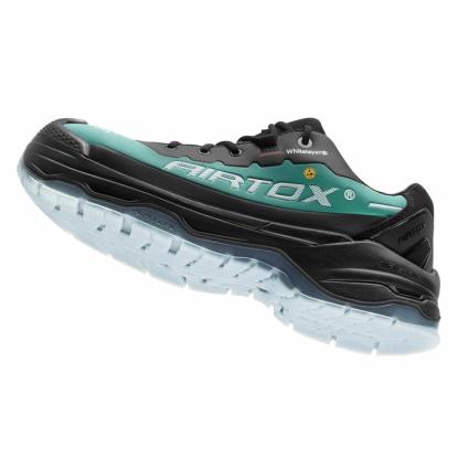 Airtox TX3 S3 sikkerhedssko med snøreluk, ESD, sort/grøn