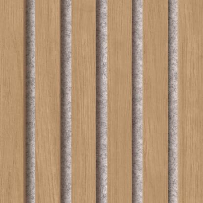 FOG & VENØ Fjordwall akustikpanel, eg, brun MDF, grå filt, 600 x 2400 x 19 mm