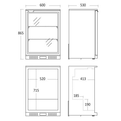 Scandomestic SC 141 HE minibar, 105 liter