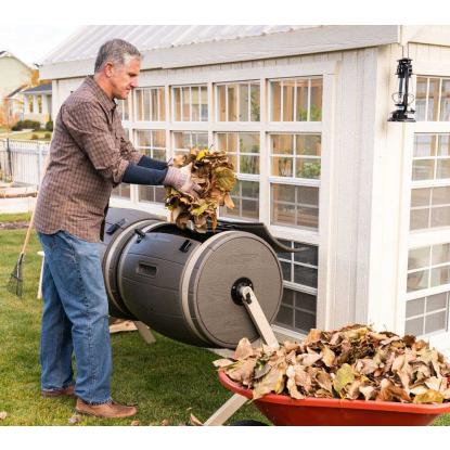 Lifetime dobbelt komposttromle, grå/brun - 380 liter