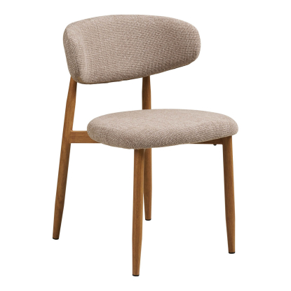 Osaka og Levanto spisebordssæt med 6 stole, egefiner, sand, Ø120 x 120-200 cm