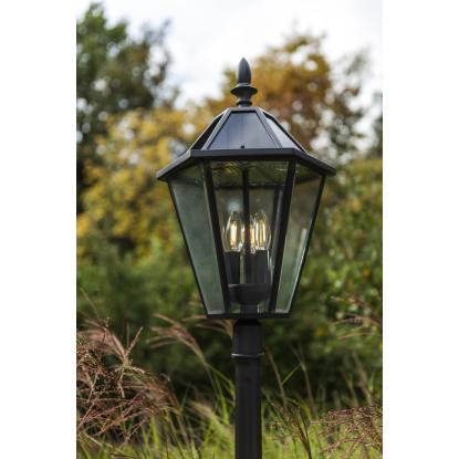 LUTEC LONDON LED lygtepæl med solceller og sensor, 227 cm, E12, IP44, mat rust