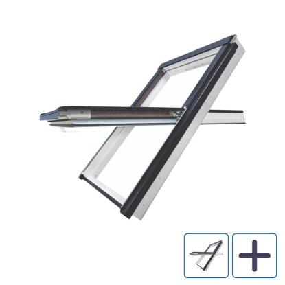 FAKRO GREENVIEW PTP-V U4E ABMX ovenlysvindue med vippefunktion, hvid plast, 3-lags glas