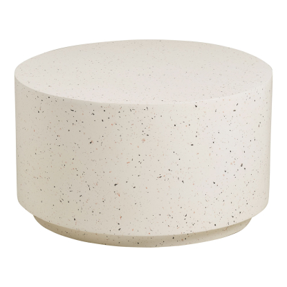 Bonn sofabord med terazzo look, råhvid, Ø70 cm