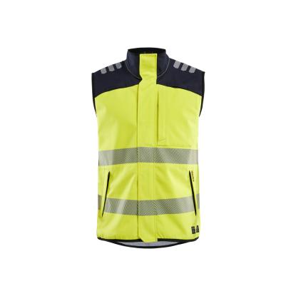 Blåkläder 3849 multinorm softshell vest, hi-vis gul/marineblå