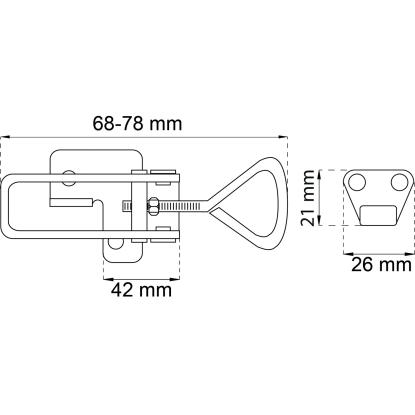 Habo justerbart kasselukkebeslag 4091, elgalvaniseret, 68-78 mm