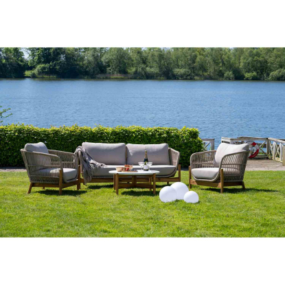 Terracina sofabord med terrazzo bordplade, akacie, Ø84,5 cm
