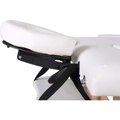 Massagebriks, foldbar, træ, hvid, 185 x 70 cm - 2 sektioner