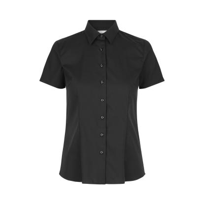 Seven Seas S721 Fine Twill skjorte med korte ærmer, modern, dame, sort