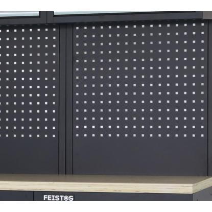 Feistos Apollo 15 værkstedsmodul, stål/træplade, antracitgrå/sort, 200 x 456 x 46 cm