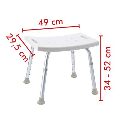 Nortiq Assistent badeskammel med justerbar højde, aluminium/hvid