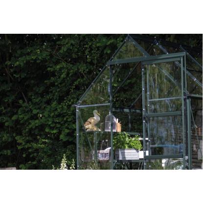 Halls Icon 6 drivhus 6,1 m², grøn, 3 mm hærdet glas