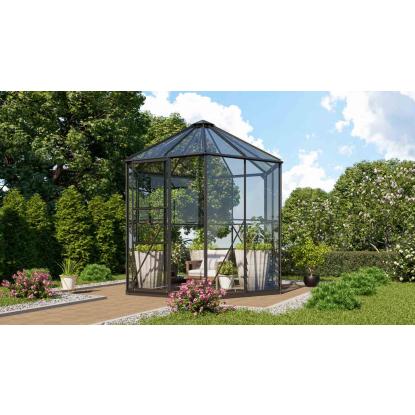 Vitavia Hera 4500 drivhus, sort, 4,5 m², 3 mm hærdet glas