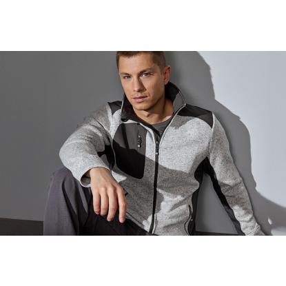 ID 0850 cardigan, strikfleece, grå melange