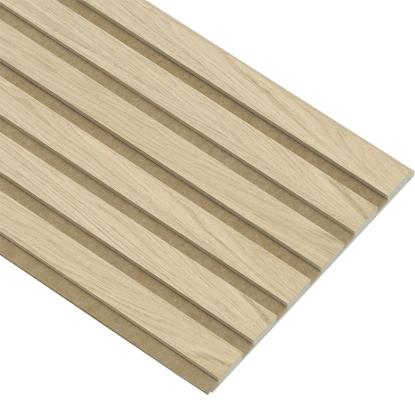 I-Wood Medio+ Original akustikpanel, ubehandlet natur, brun filt og lys kerne, egefiner, 16 x 300 mm