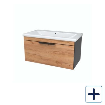 Nortiq Catalonia vaskeskab med skuffe, gylden eg
