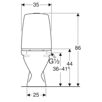 Ifö Sign 6860 toilet med lukket S-lås, hvid