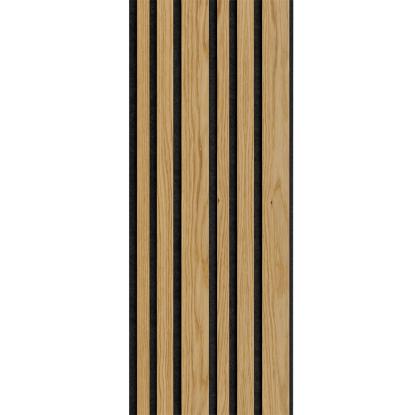 I-Wood Basic Mixed akustikpanel, klar olieret, sort filt og sort kerne, egefiner, 17 x 300 mm 