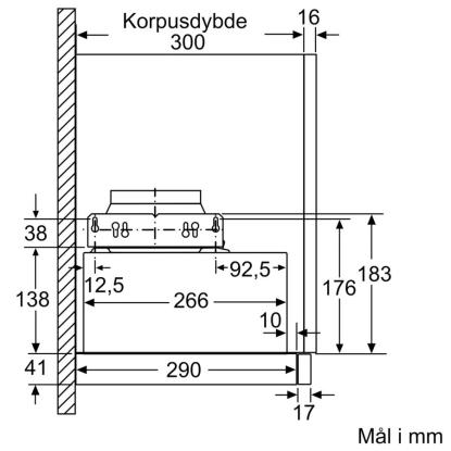 Siemens iQ300 skabsintegreret emhætte LI64LB531, sølv, 60 cm