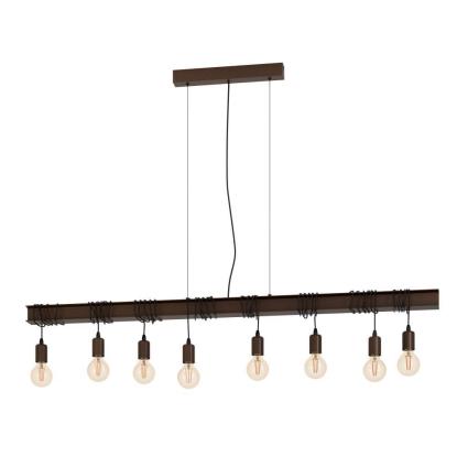 EGLO TOWNSHEND 4 langbordspendel, L150 cm, 8 x E27, rust