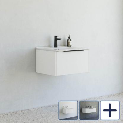 Scanbad NOW vaskeskab med Amber vask, 1 skuffe, mat hvid